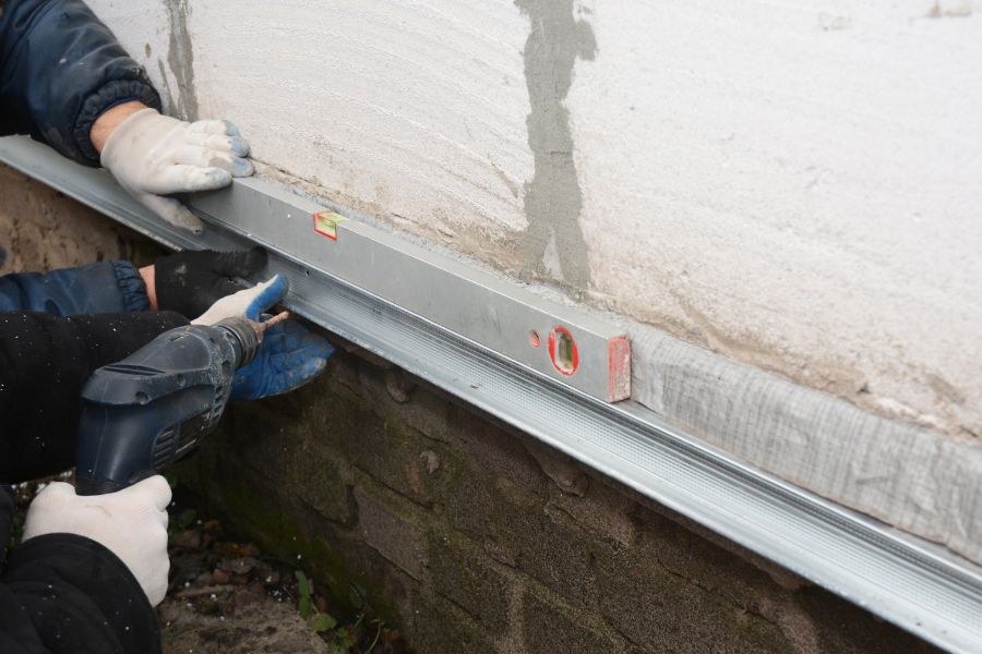 Steel Push Pier Installation